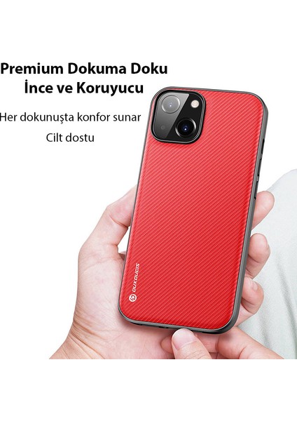 Fino Serisi iPhone 14 6.1 Inç Kılıf Premium Dokuma Silikon Kılıf