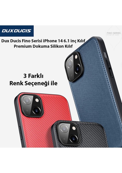 Fino Serisi iPhone 14 6.1 Inç Kılıf Premium Dokuma Silikon Kılıf