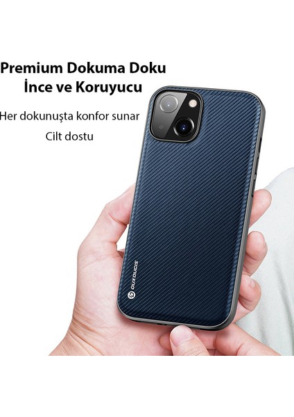 Fino Serisi iPhone 14 6.1 Inç Kılıf Premium Dokuma Silikon Kılıf