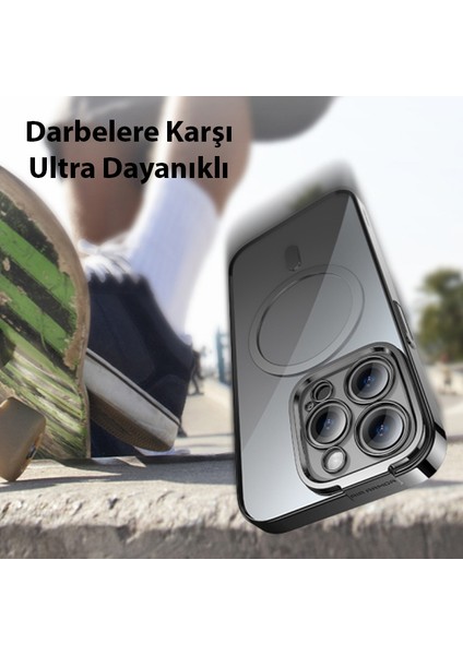 Glitter iPhone 14 Pro 6.1 Magsafe Silikon Kılıf + Tempered Ekran Koruyucu Set