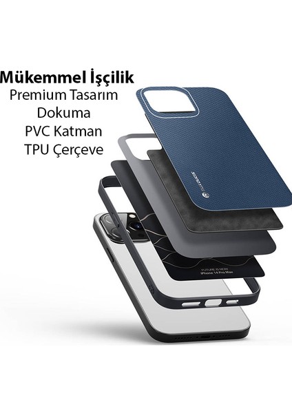 Fino Serisi iPhone 14 Pro 6.1 Inç Kılıf Premium Dokuma Silikon Kılıf fırsatları