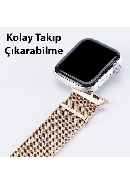 Apple Watch 42/44/45MM Için Milanese Premium Milano Loop Kayış Kordon