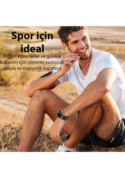 Apple Watch 42/44/45MM Için Manyetik Armor Silikon Kordon Kayış fırsatları