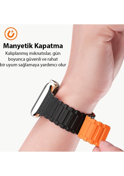 Apple Watch 42/44/45MM Için Manyetik Armor Silikon Kordon Kayış indirimleri