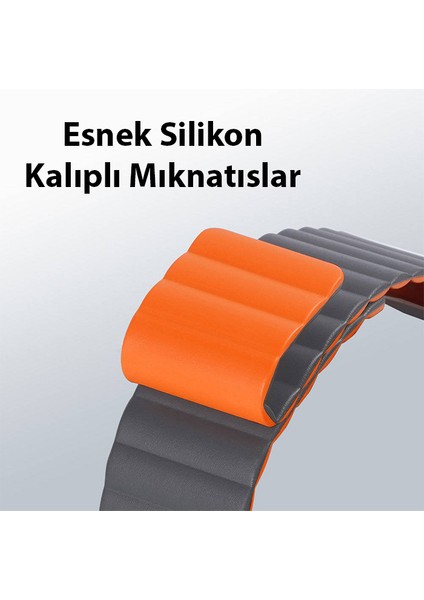 Dux Ducıs Apple Watch 38/40/41MM Için Manyetik Zincir Versiyon Pu Deri Kayış Kordon