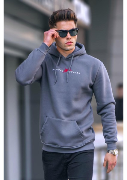 Füme Basic Kapüşonlu Sweatshirt 6002