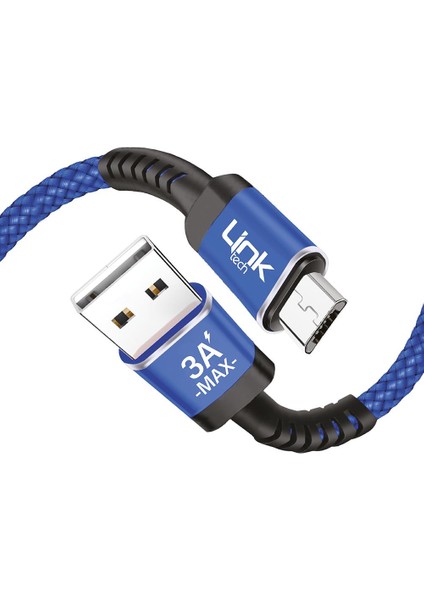 K421 Safe Micro USB 3A 1000MM Şarj Kablosu
