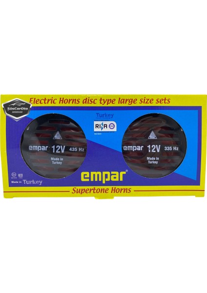 Empar Hella Tip Süper Tone Küçük Kafa Korna Seti 12 Volt 2 Adet