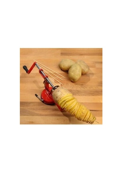 Spiral Patates Dilimleyici Çubukta Patates Cips Patates Dilimleme Makinesi Spral Patates Cips