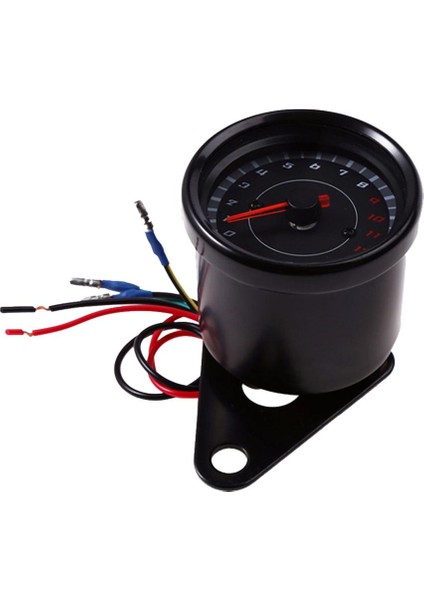 LED Arka Işık Işık ile Evrensel Motosiklet Takometre Rpm Göstergesi Siyah (Yurt Dışından)