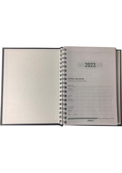 2023 Gizli Spiralli Günlük Ajanda 17X24 fırsatları