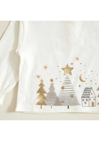 Party Uzun Kollu Tshirt Ekru fiyatları