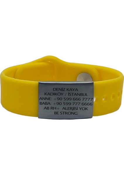 Aktif - Acil Durum Bilekliği 29MM Gümüş Renk Plaka