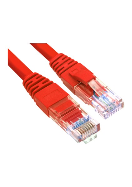 Cat6 Utp Patchcort 1 Metre 24 Avg Kırmızı Renk Bakır Patch Kablo