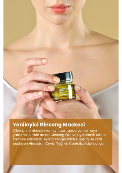 Cosmogenesis Labs Cilt Yenileyici Aydınlatıcı Ginseng Bakım Serumu 30ML + Ginseng Maske 50ML Nemlendirici Bakım Seti