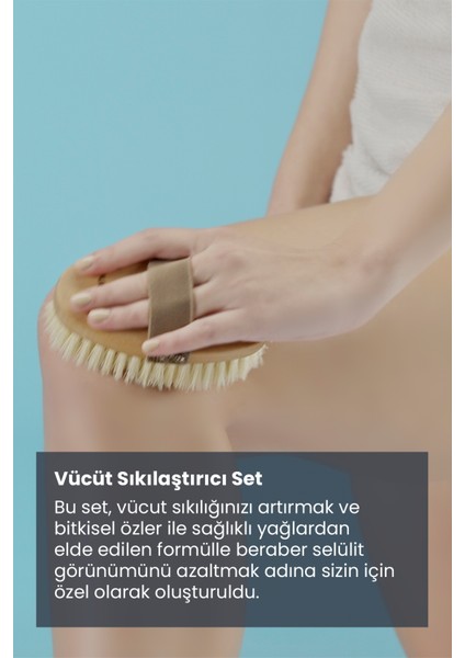 Vücut Set - Nemlendirici Krem Pürüzsüz Cilt Kaktüs Fırçası