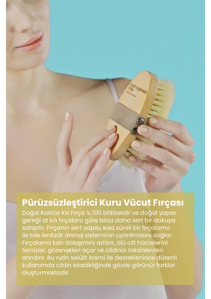 Vücut Set - Nemlendirici Krem Pürüzsüz Cilt Kaktüs Fırçası