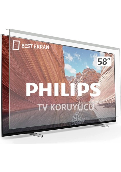 Philips 58PUS8507/62 Tv Ekran Koruyucu - Philips 58" Inç 146 cm 147 Ekran Koruyucu