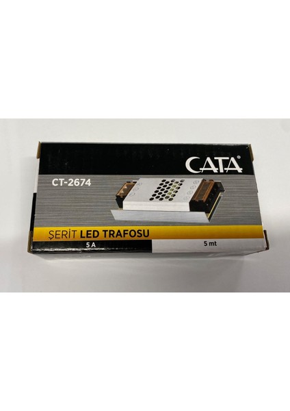 Cata CT-2674 Şerit Led Trafo 12 Volt 5 Amper 60 W (5 Metre)- CT-2574 UltraSlim Fansız