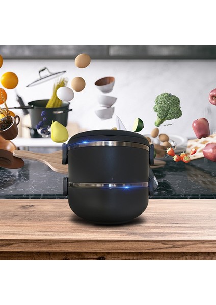 Freshbox 2 Katlı Sefer Tası Yemek Termosu Gri Tek Kişilik Hacimi Vardır