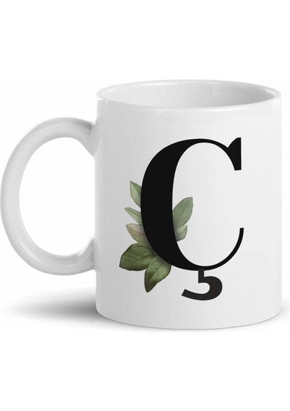 Ç Harfli Beyaz Kupa Bardak