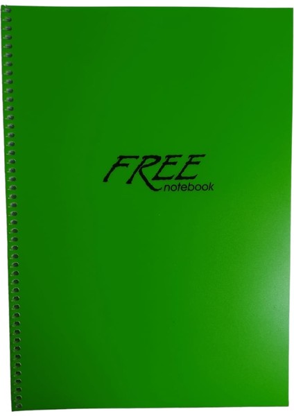 Free Kareli A4- 40 Yaprak Spiralli Defter 5renk