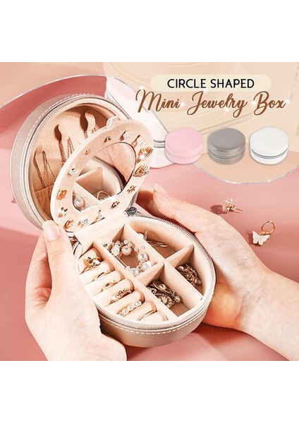 Daire Şekilli Mini Takı Kutusu Pu Deri Basit Takı Kutusu Küpeler Taşınabilir Takı Depolama Kutusu Kılıf fiyatları