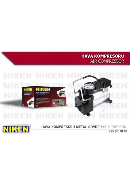 Araç Oto Hava Kompresörü Metal Gövde 12V 150 PSI