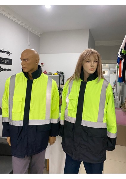 Reflektörlü Iş Güvenlik Montu-With Reflector Work Safety Jacket