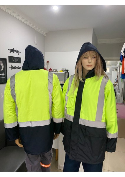 Reflektörlü Iş Güvenlik Montu-With Reflector Work Safety Jacket