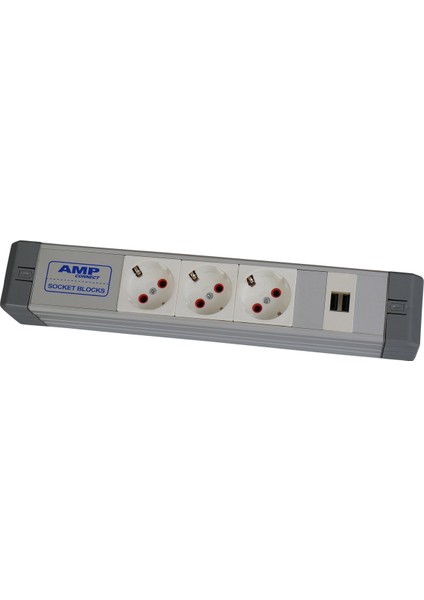 Connect 3 Şebeke + 2'li USB Şarj Ünitesi Bürotik Blok
