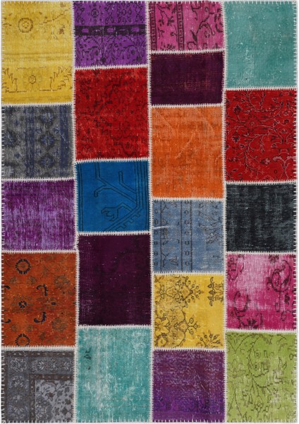 Patchwork 17307 Renkli 160X228 El Dokuma Halı ~ 3.65 M2 fiyatları