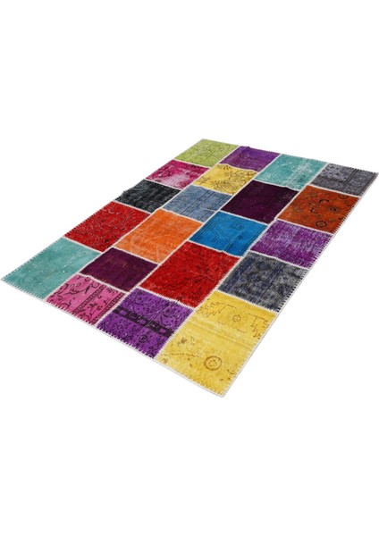 Patchwork 17307 Renkli 160X228 El Dokuma Halı ~ 3.65 M2 modelleri
