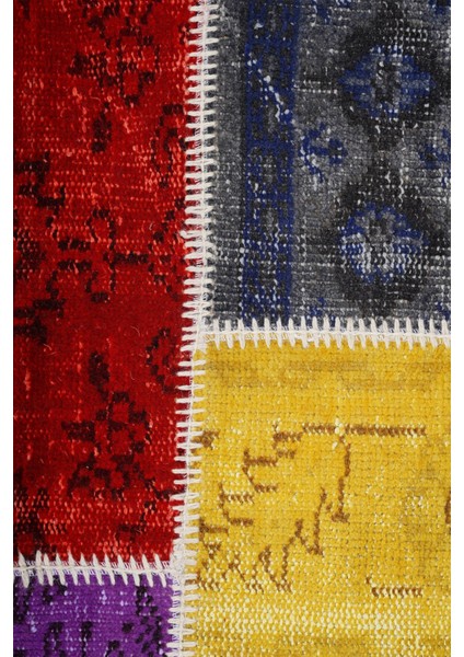 Patchwork 17307 Renkli 160X228 El Dokuma Halı ~ 3.65 M2 fırsatları