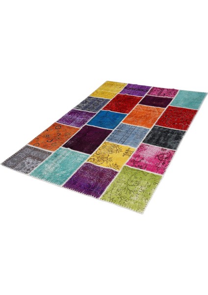 Patchwork 17307 Renkli 160X228 El Dokuma Halı ~ 3.65 M2 indirimleri