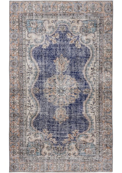 Vintage 420055 Mavi 148X240 El Dokuma Halı ~ 3.55 M2