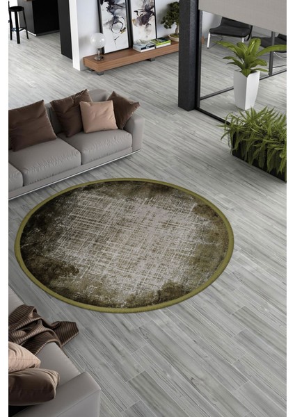 Pierre Cardin Magnifique MQ25F 160X160 Krem / Yeşil Daire Halı ~ 2.56 M2