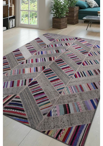 Patchwork 192X260 Renkli El Dokuma Halı ~ 4.99 M2