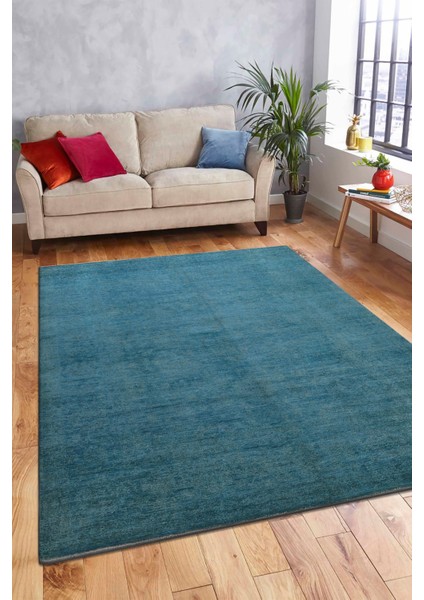 Overdye Exclusive Mavi El Dokuma Halı 237X294 ~ 6.97 M2