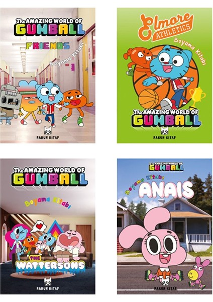 Gumball Boyama Kitabı 4'lü Set