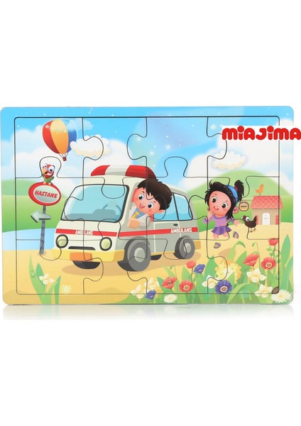 Eğitici Ahşap Puzzle Seti-6 Model Puzzle'dan Oluşan 12 Parçalı Puzzle