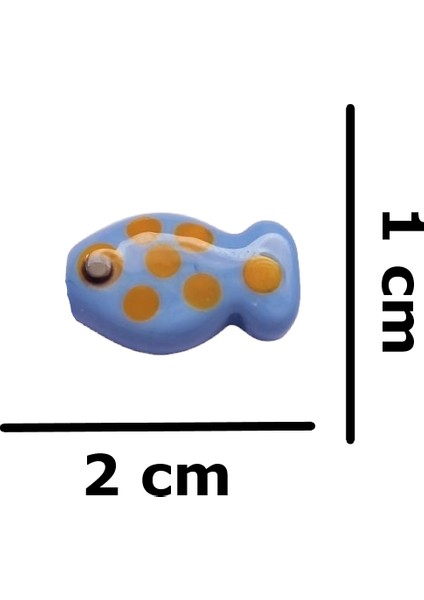 Beyoğlu Hediyelik Alev Sanatı Murano Camdan Çift Taraflı El Yapımı 3mm Delikli Balık