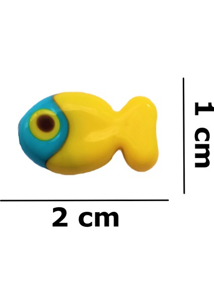 Beyoğlu Hediyelik Murano Camdan El Işi Balık Kolye Ucu 1 Adet 2 mm Delikli Çift Taraflı