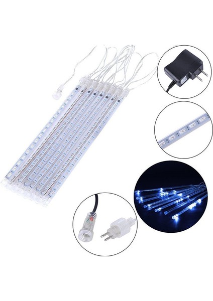 LED Meteor Duş Işıkları Renkli Yanıp Sönen Işıklar Açık Su Geçirmez Dekoratif Ağaç Işıkları 220V 8 Tüpler (Yurt Dışından)