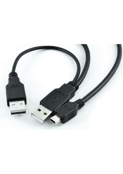 Harici Diskler Için 2 USB 5 Pin Mini USB Y Kablo Harddisk Kablosu