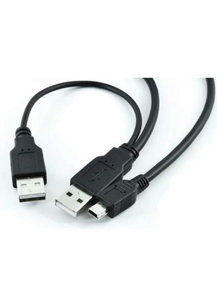 Harici Diskler Için 2 USB 5 Pin Mini USB Y Kablo Harddisk Kablosu