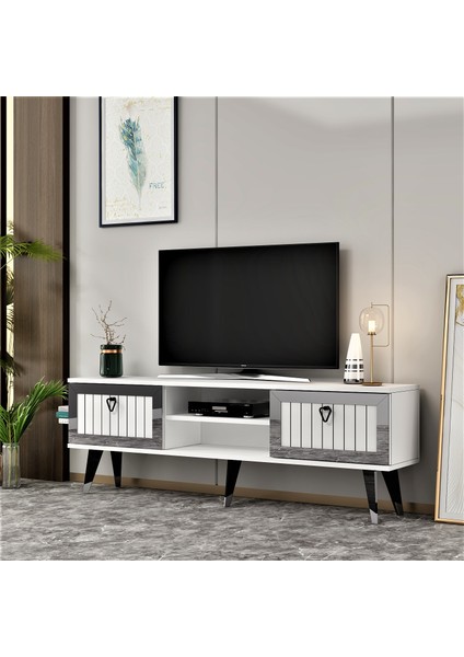 Sandro Tv Ünitesi Tv Sehpa Beyaz-Gümüş fiyatları