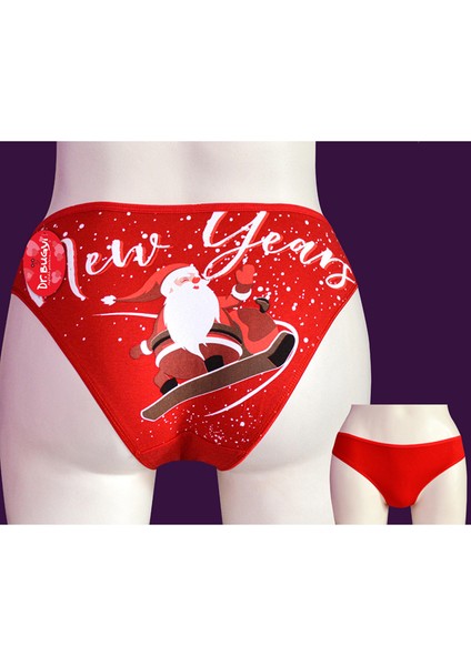 DR.8805 Kadın Yılbaşı Düşük Bel Bikini Kırmızı Külot