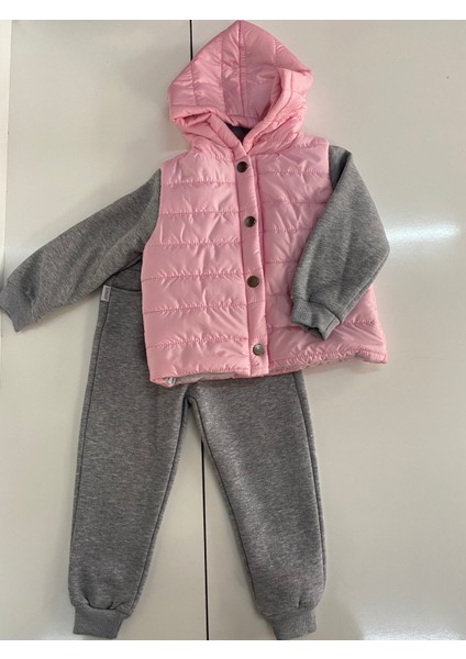 Kız Çocuk Şişme Ceket Eşofman Altı Takım