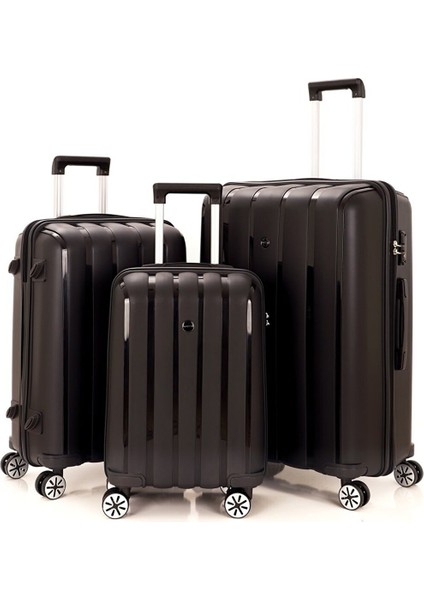 3'lü Lüx Polipropilen Kırılmaz Valiz Seti